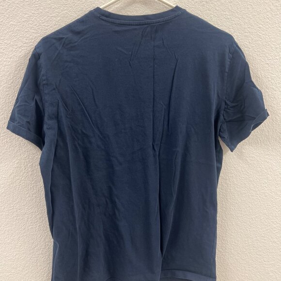 Armani Exchange Mens Navy Blue Logo T-Shirt Embossed Design Regular Fit Cotton C - Picture 5 of 5